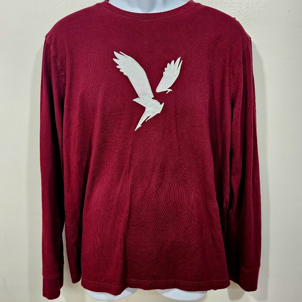 American‎ Eagle Long Sleeve Thermal Shirt Men's Size M Maroon Crew Neck    (83)